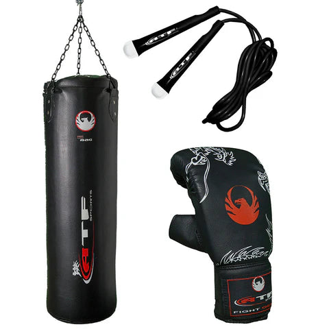 Package Punching bag with gloves & rope